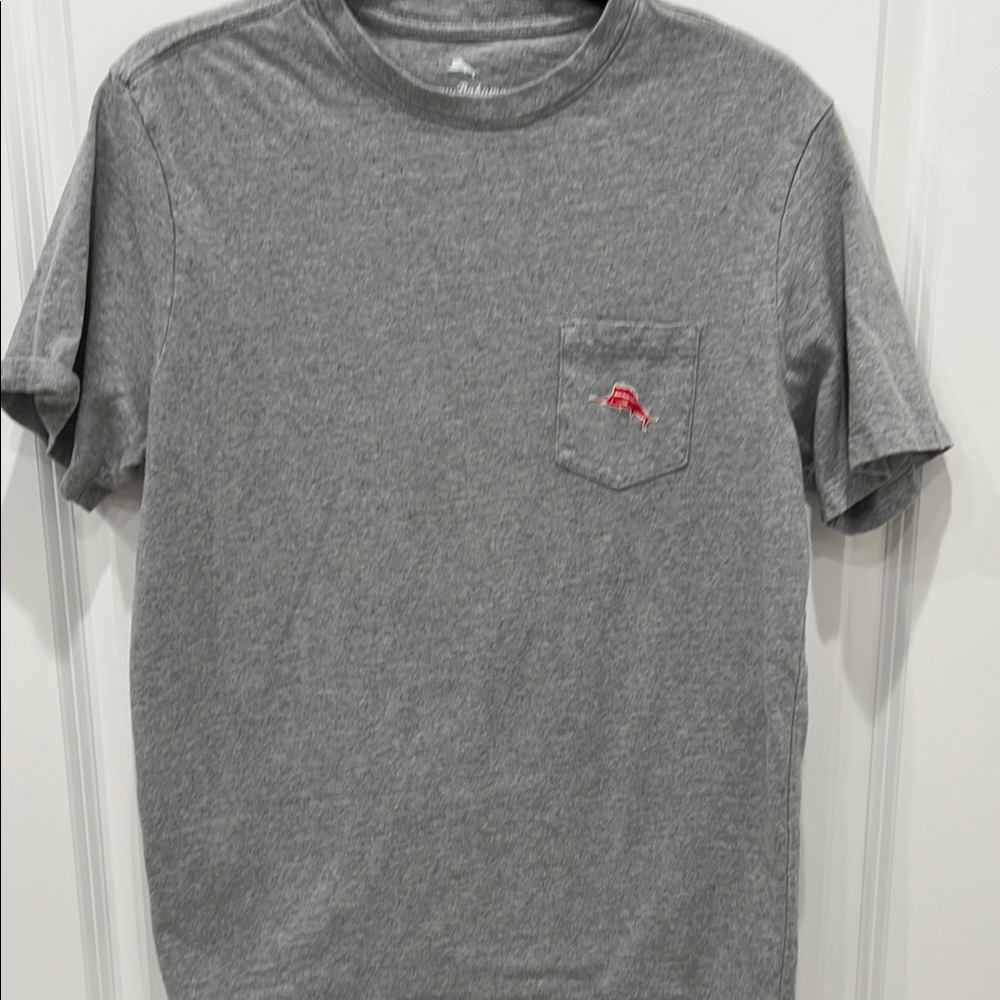 Tommy Bahama Gray and Red Short Sleeve Tee